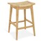 Costway 1/2/4 PCS 29" Teak Wood Bar Stool with Footrest & Saddle Seat Boho Bar Height Stool